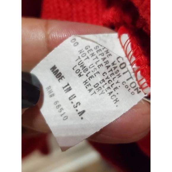 Vintage Delia McKain Red Cotton Long Sleeve Button Front Cardigan Sweater Large - Picture 11 of 14